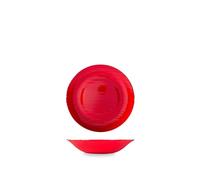 H&H 6 piatti fondi Silk in vetro effetto seta rosso cm. 21