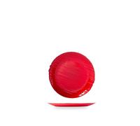 H&H 6 piatti frutta Silk in vetro effetto seta rosso cm. 22