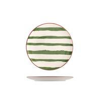 H&H 6 piatti frutta Xmas Strip in ceramica decorati cm 20.