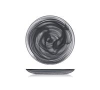 H&H Set 6 Piatti Frutta Alabastro In Vetro Nero Cm21