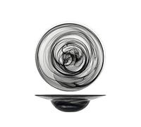 H&h set 6 piatti pasta alabastro in vetro nero cm23,5