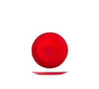 H&H 6 piatti piani Silk in vetro effetto seta rosso cm. 28