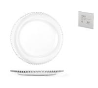 H&h set 6 piatti vetro tondo collier cm34