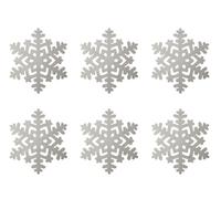 H&H Set 6 Tovagliette in Feltro, Glitterate, Argento, 38cm