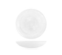 H&H 6359002 Piatto Fondo Glow, Vetro, Trasparente, 20 cm, Glass, Bianco