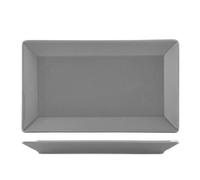 H&H 6625316 Piatto Rettangolare Osaka, Stoneware, Grigio, 25 x 15 cm
