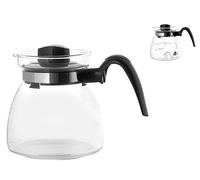 H&H 6815813 Teiera Wildberry Con Tappo E Manico In Plastica, Vetro Borosilicato, Nero, 1.25 Lt