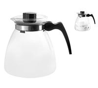 H&H 6815821 Teiera Wildberry Con Tappo E Manico In Plastica, Vetro Borosilicato, Nero, 2.1 Lt