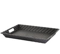 H&H 7068012 Vassoio Polyrattan, Marrone