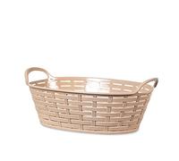 H&H 7085100 Cestino Ovale, Polipropilene, Beige, 24 cm