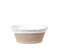 H&H 7085300 Cestino Tondo, Polipropilene, Beige/Bianco, 19 cm