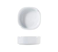 H&H 7091800 Posacenere Tondo, Porcellana, Bianco, cm 11 x 3.5 H