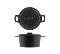 H&H 7900515 Casseruola Decoro Ardesia in Melamina, 2 Manici, cm 15 x 7 H