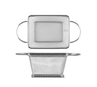 H&H 8007612 Cestino Fritto, Inox 18/8, 2 Manici, 10 x 12 x 8 cm