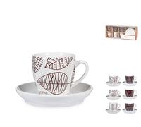 H&h set 6 tazze caff michelle in new bone china cc100
