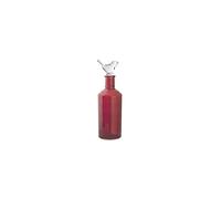 H&H 8148900 Bottiglia Bagno Vetro, 24 cm, Rosso, Trasparente