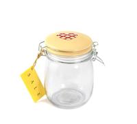 H&H 8164700 Barattolo, Cromatico, Sale, 750 CC, Ceramica, Trasparente/Giallo
