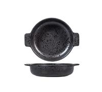 H&H 8277400 Pirofila Tonda, Stoneware, Nero, 18 cm x 4,5H