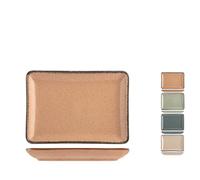 H&H 9000512 Piatto Rettangolare Pearl, Porcellana, Multicolore, 13 x 18 cm