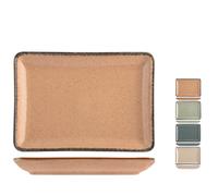 H&H 9000514 Piatto Rettangolare Porcellana Pearl, Multicolore, 17 x 23 cm, Porcelain