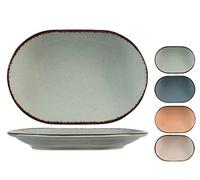 H&H 9000520 Piatto Ovale Pearl, Porcellana, Multicolore, 28 cm, Porcelain