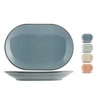 H&H 9000524 Piatto Ovale Pearl, Porcellana, Multicolore, 32 cm