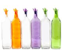 H&H 9041810 Bottiglia Olio con Tappo Dosatore, Vetro, Multicolore, 1 lt