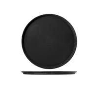 H&h vassoio tondo in plastica nero antiscivolo cm27