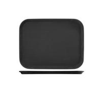 H&H 9184335 Vassoio Antiscivolo Rettangolare, Plastica, Nero, 35 x 25 cm
