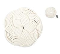 H&H 9976127 Sottopentola Decoro Fiore, Cotone, Bianco, 27 cm
