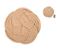 H&H 9976223 Sottopentola Decoro Fiore, Cotone, Beige, 23 cm
