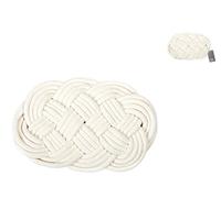 H&H 9976427 Sottopentola Ovale, Cotone, Bianco, 27 x 17 cm