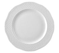 H&H Afrodite Piatto Piano, 26 cm, Porcellana, Bianco, 26x26x2 cm