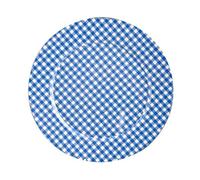 H&H Ala Sottopiatto Tondo, Design Quadretti, 33 cm, Azzurro, 33x33x1 cm