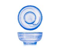 H&H Alabastro Set 6 Coppette, Vetro, Blu, 10.5cm