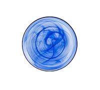 H&H Confezione 6 Piatti Fondi Alabastro Vetro, Cobalto, Cm 21 - blu vetro 523802