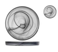 H&H Set 6 Piatti Alabastro, in Vetro, Nero, 28xH3cm - nero vetro 524128