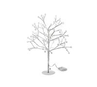 H&H Albero di Natale in Plastica e Metallo con 84 LED, Colore Bianco, cm 55. Batterie 3xAA 1,5V Non Incluse. Addobbo Natalizio, FESTIVITÀ, 55cm