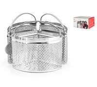 H&H Alessandro Borghese - Cestello in Acciaio Inox a 3 Spicchi, Ø18 cm, Design Elegante, Lavabile in Lavastoviglie, Linea Il Lusso della Semplicità