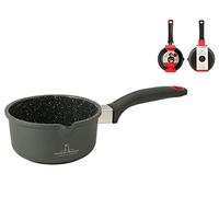 H&H Alessandro Casseruola 1 Manico Antiaderente Borghese Cm16 Induzione con B Pentole, Alluminio fundido a presión, Nero, 16 cm