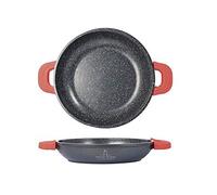 H&H Alessandro Tegame 2 Manici Antiaderente Borghese Cm24 Induzione Pentole Cucina, Alluminio pressofuso, Rosso, 24 cm