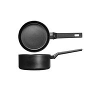 H&H All Blacks Casseruola 1 Manico in Alluminio con rivestimento Antiaderente Pfluon, 20cm, Rivestimento interno a nido d'ape, Induzione