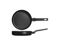 H&H All Blacks Padella in Alluminio con rivestimento Antiaderente Pfluon, 20cm, Rivestimento interno a nido d'ape, Induzione
