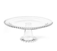 H&H Alzata in Vetro Collier - Diametro 30,5 cm - Alzata Trasparente Elegante per Torte, Dolci e Frutta - Design Raffinato per Tavola e Buffet