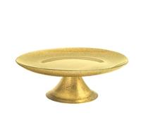 H&H Alzata con Piede Regent in Vetro Effetto Glitter Oro - Diametro 21,5 cm - Elegante Supporto per Dolci e Dessert