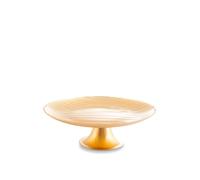 H&H Alzata con piede Silk in vetro effetto seta oro cm. 28