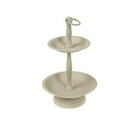 H&H Alzata Metallo Beige Atelier 2P H23 Vassoi da Arredo Tavola Tessili, 23 cm