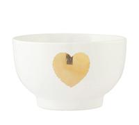 H&H Amour Set 6 Scodelle New Bone China, Bianco, Oro, 550 ml