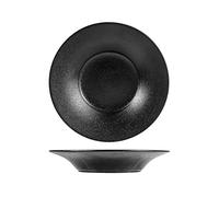 H&H Antracite Piatto Pasta, Porcellana, Nero, 26 cm