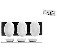 H&H Appetizer Ovale, Set 4 pz. Antipastiera in Ardesia, 30x10 cm